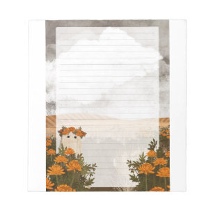 The Shy Chrysanthemum Ghost - Lined Letter paper Notepad