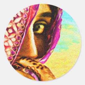 The Shy Girl Classic Round Sticker