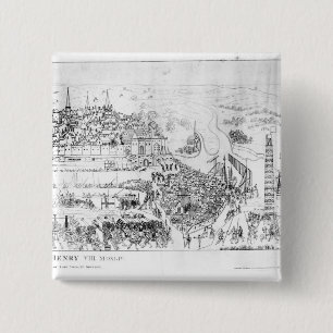 The Siege of Boulogne by King Henry VIII 15 Cm Square Badge
