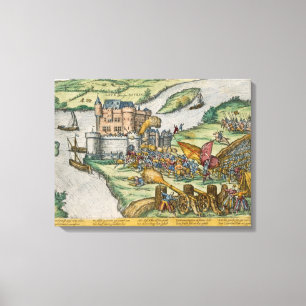 The Siege of Louvain and the Heroism of Harman Reu Canvas Print
