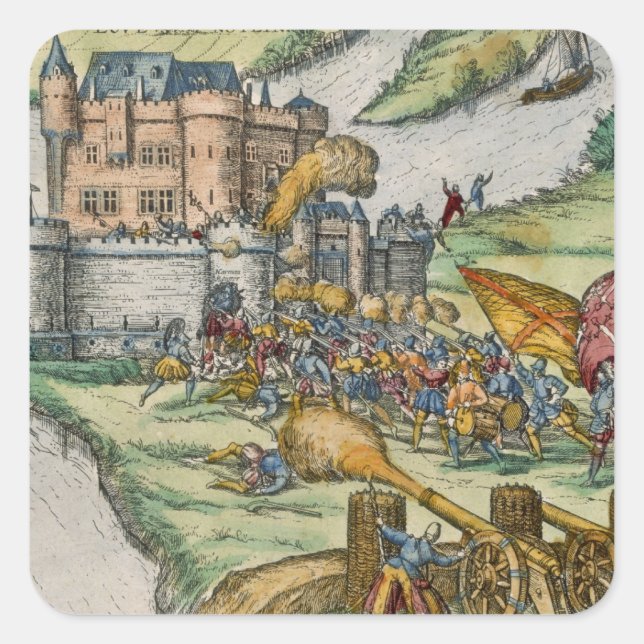 The Siege of Louvain and the Heroism of Harman Reu Square Sticker (Front)