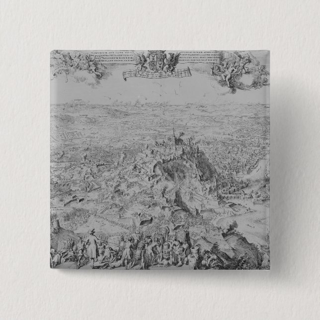 The Siege of Namur, 1695 15 Cm Square Badge (Front)