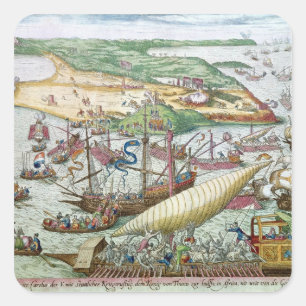 The Siege of Tunis or La Goulette by Charles V Square Sticker