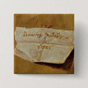 The signature of El Greco 15 Cm Square Badge