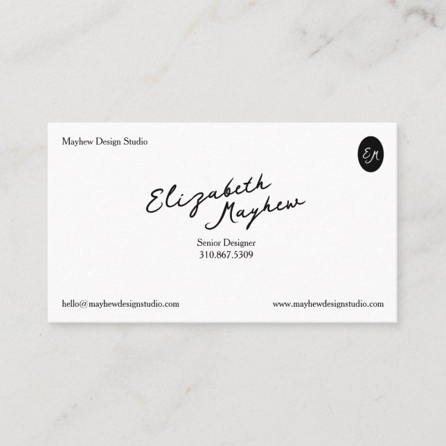The Signature Script - Minimalist Business Card (Front)