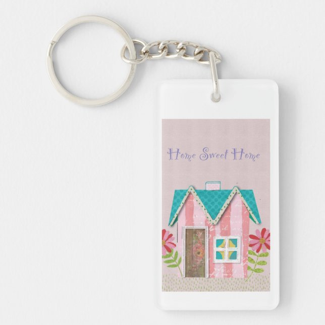 The Signature Whimsy (Pink & Teal) Key Ring (Front)