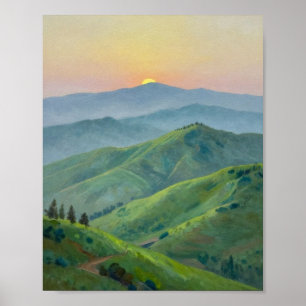 The Silent Awakening: Golden Sun Rising over the V Poster