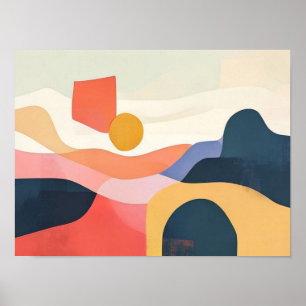The Silent Transition of the Desert Sun Across Lay Poster