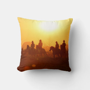 The silhouette of rider as cowboy outfit costume w cushion