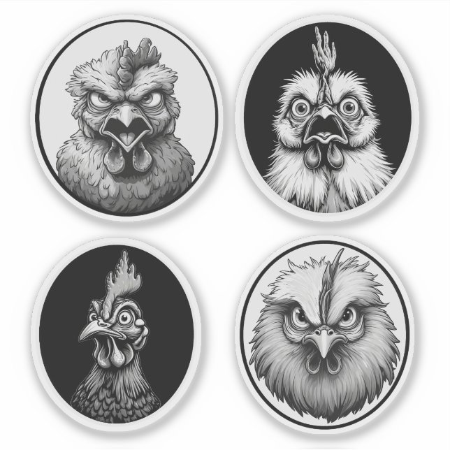 "The Silkie & Co. Funny Far" 4-Pack Sticker Bundle (Front)
