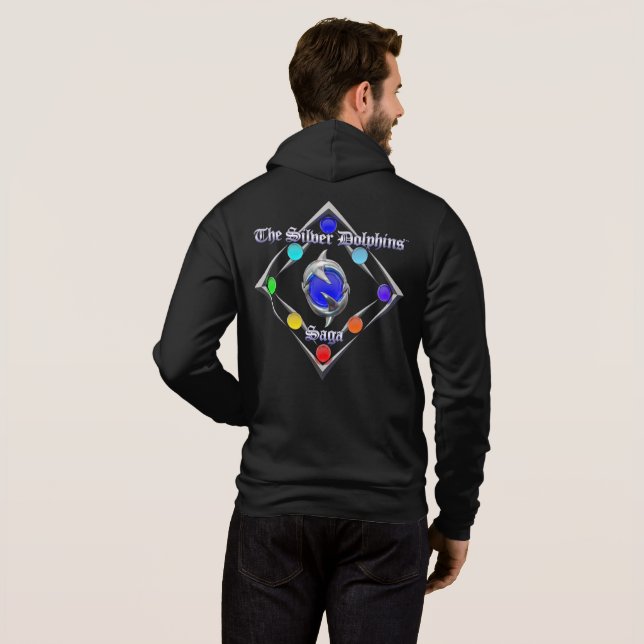 The Silver Dolphins Saga and Arisdale Logos Zipper Hoodie (Back Full)