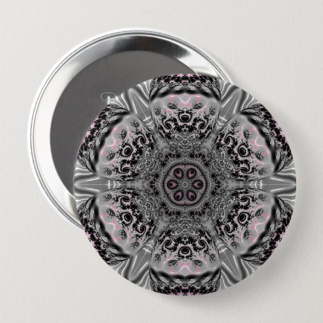 The Silver Fractal Garden 10 Cm Round Badge (Front & Back)