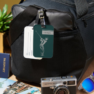 The silver golfer luggage tag