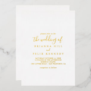 The Simple Minimalist Wedding of Foil Invitation