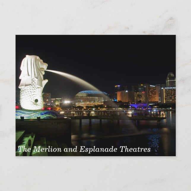 The Singapore Merlion and Esplanade Theatres Postcard (Front)