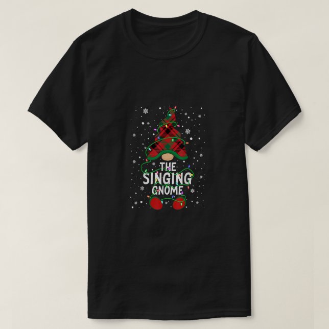 The Singing Gnome Family Matching Group Xmas Light T-Shirt (Design Front)