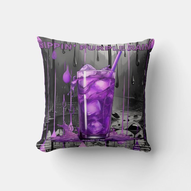 The Sippin’ Purple Rain Collection Cushion (Front)