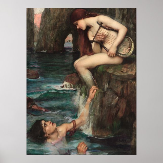 The Siren John William Waterhouse Art Poster (Front)