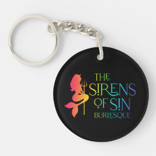 The Sirens of Sin Rainbow Logo Keychain