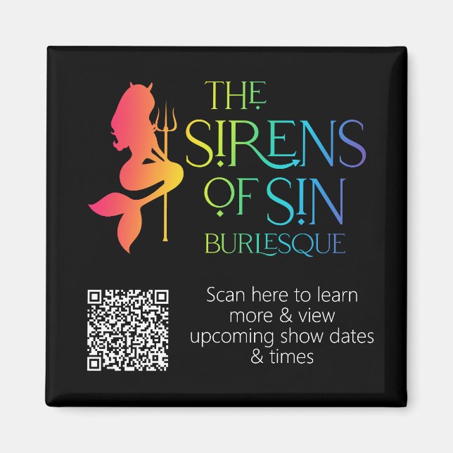 The Sirens of Sin Rainbow Magnet - With QR (Front)