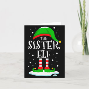 The Sister Elf Christmas Family Matching Xmas Grou Card