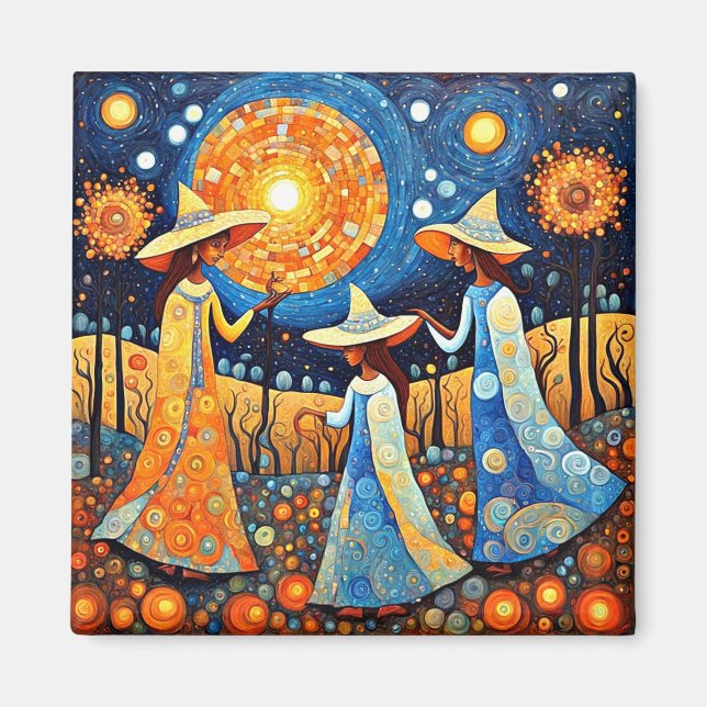 The Sister Witches gather Magnet (Front)