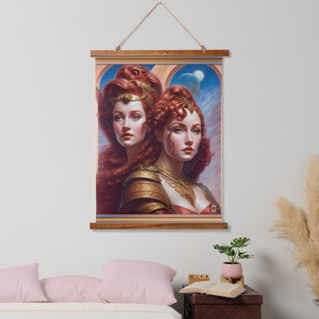 The Sisters Red AI Concept Art by Xzendor7 Hanging Tapestry (Bedroom)