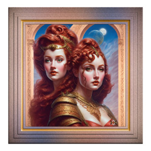 The Sisters Red AI Concept Art by Xzendor7 Photo Print