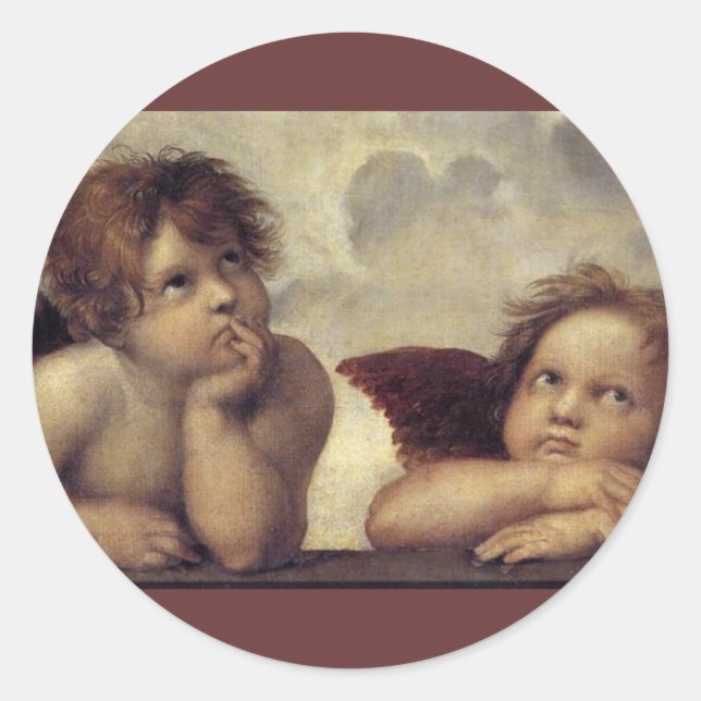 The Sistine Madonna (detail) Classic Round Sticker (Front)
