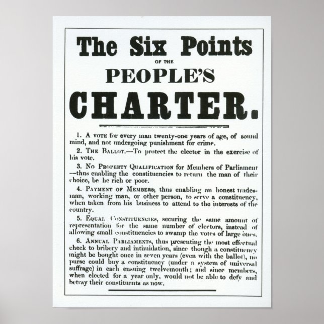 The Six Points of the People's Charter Poster (Front)