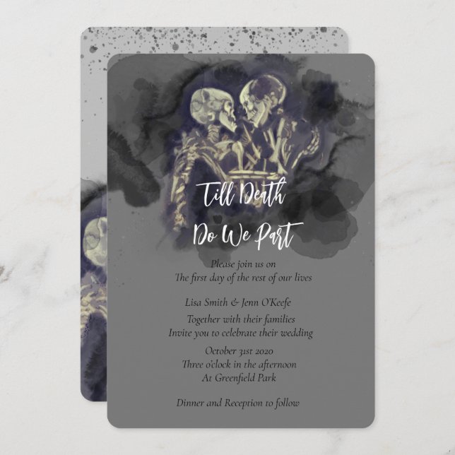 The Skeleton Lovers Wedding Invitations (Front/Back)