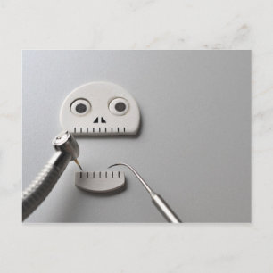 The skeleton which dental treatment is taken postcard