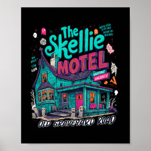 The Skellie Motel Spooky Season Halloween Pumpkin Poster