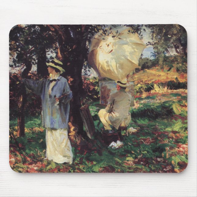 The Sketchers by John Singer Sargent Mouse Pad (Front)