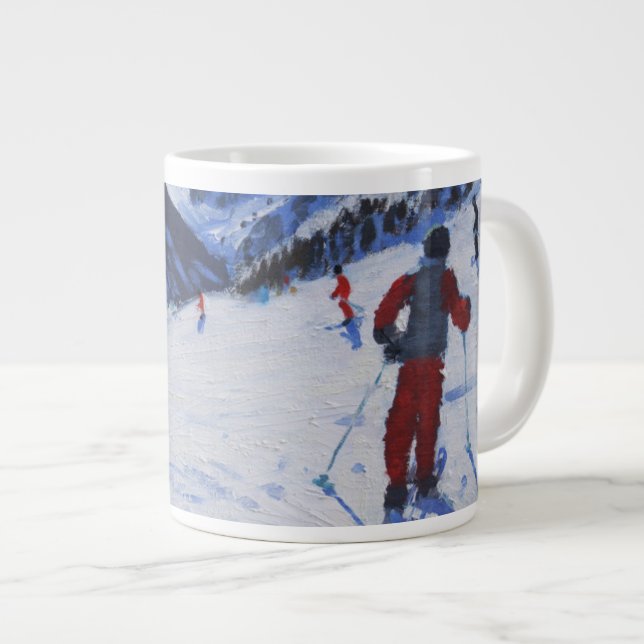 The ski instructor Mottaret Large Coffee Mug (Front Right)