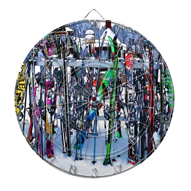 The Ski Party - Skis and Poles Dartboard (Front)