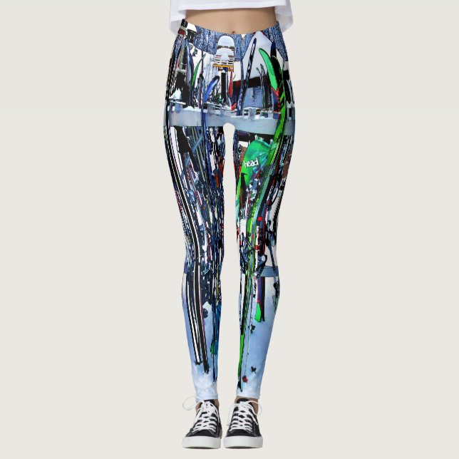 The Ski Party - Skis and Poles Leggings (Front)