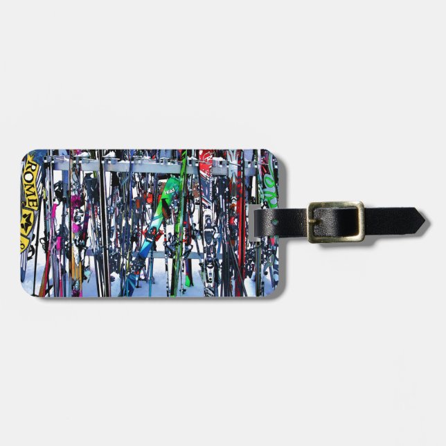 The Ski Party - Skis and Poles Luggage Tag (Front Horizontal)