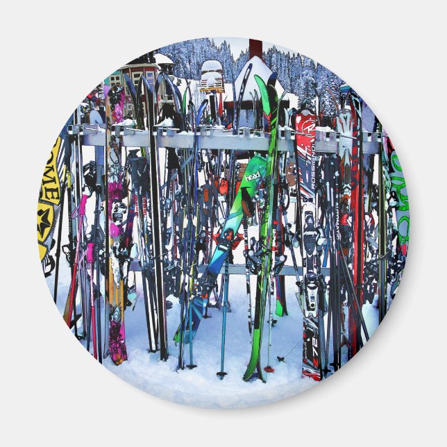 The Ski Party - Skis and Poles Magnet (Front)