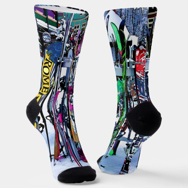 The Ski Party - Skis and Poles  Socks (Angled)