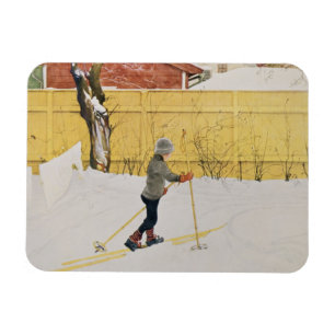 The Skier, c.1909 Magnet