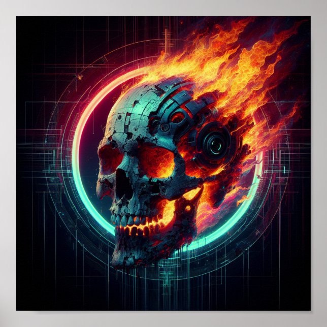 The Skull and Fire  Poster (Front)