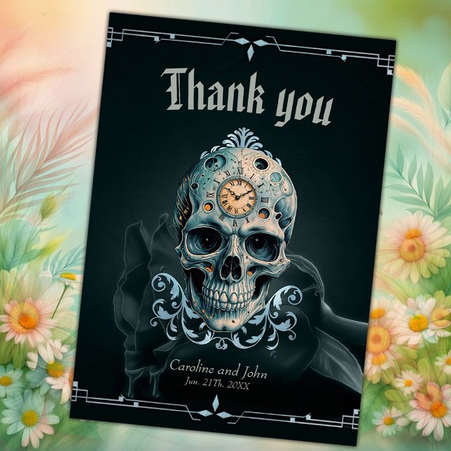 The Skull of Time: Roman numerals  Thank You Card (Creator Uploaded)