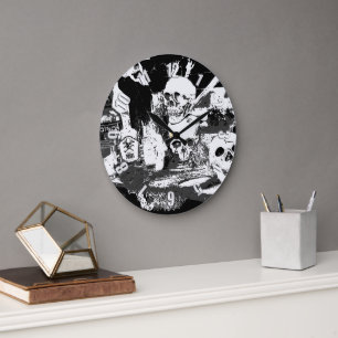 The Skulls Have It - Halloween Design Large Clock