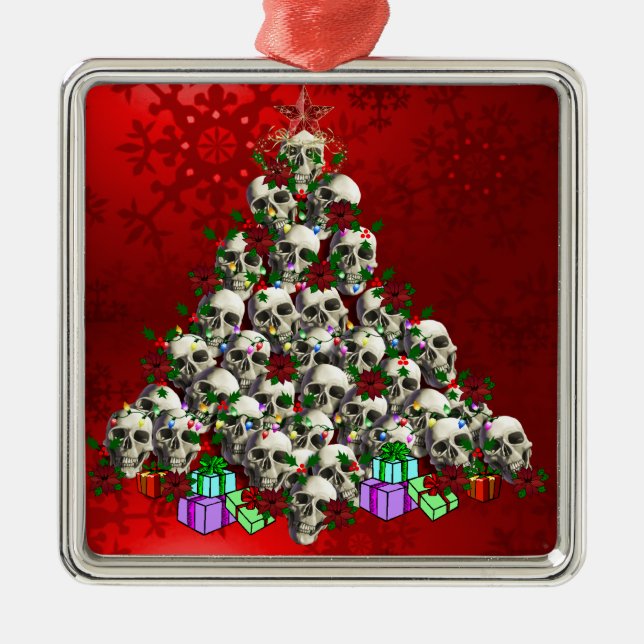 The Skulls of Christmas Metal Tree Decoration (Front)