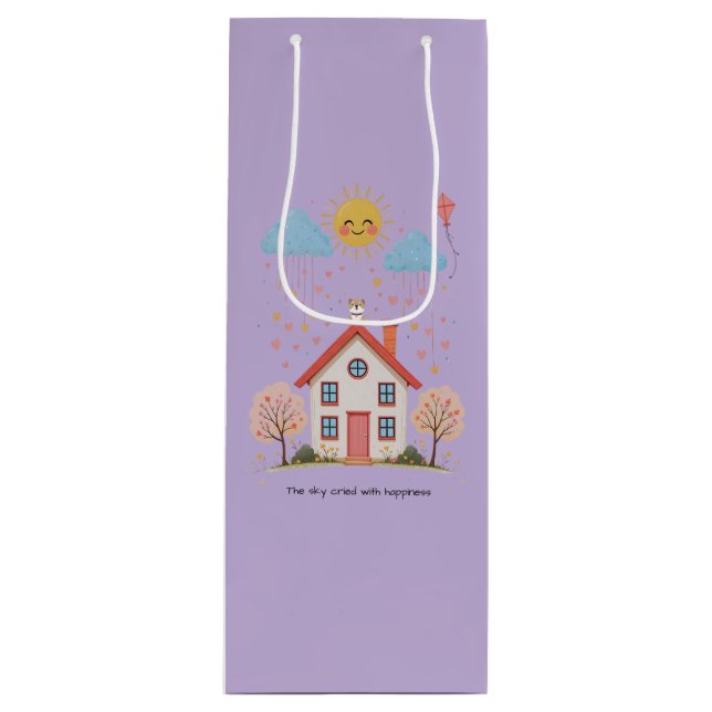 The sky cried with happiness wine gift bag (Front)