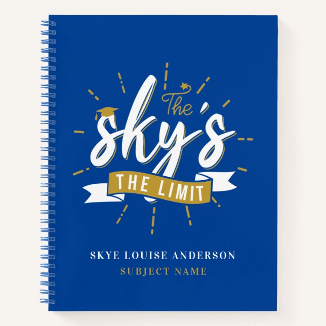 The Sky is the Limit School Script Name Notebook (Front)