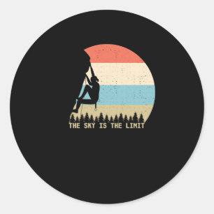 The Sky Is The Limit Vintage Adventure Climbing Classic Round Sticker