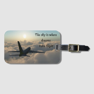 The sky is where dreams take flight luggage tag