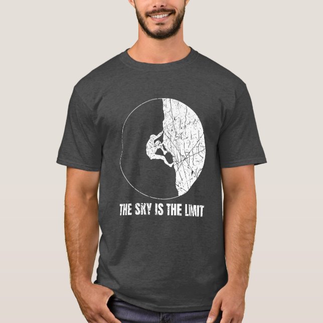 The Sky Ishe Limit Boulderer And Rock Climber girl T-Shirt (Front)